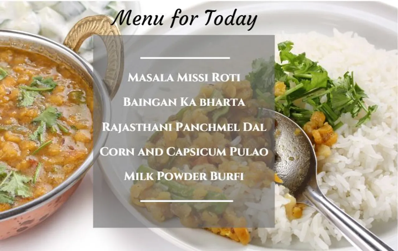 Menu for today  Simple Desi Khana  