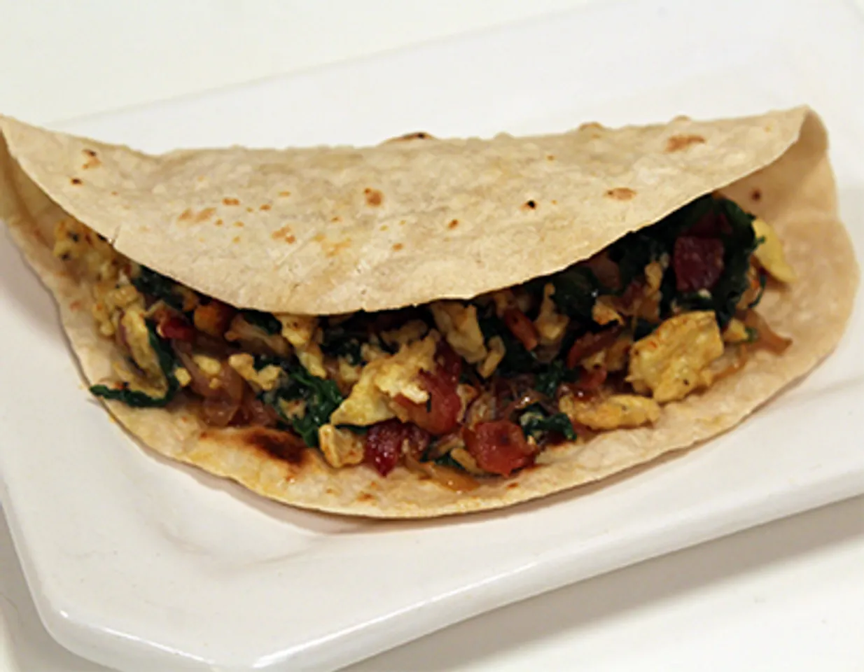 Bacon Spinach and Egg Wrap