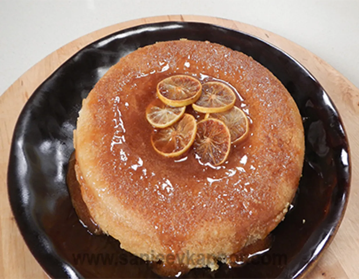 Steamed Semolina Cake with Lemon Syrup