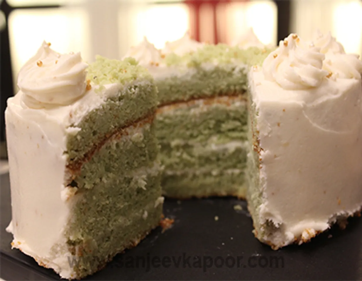 Green Tea Cake with White Chocolate Frosting