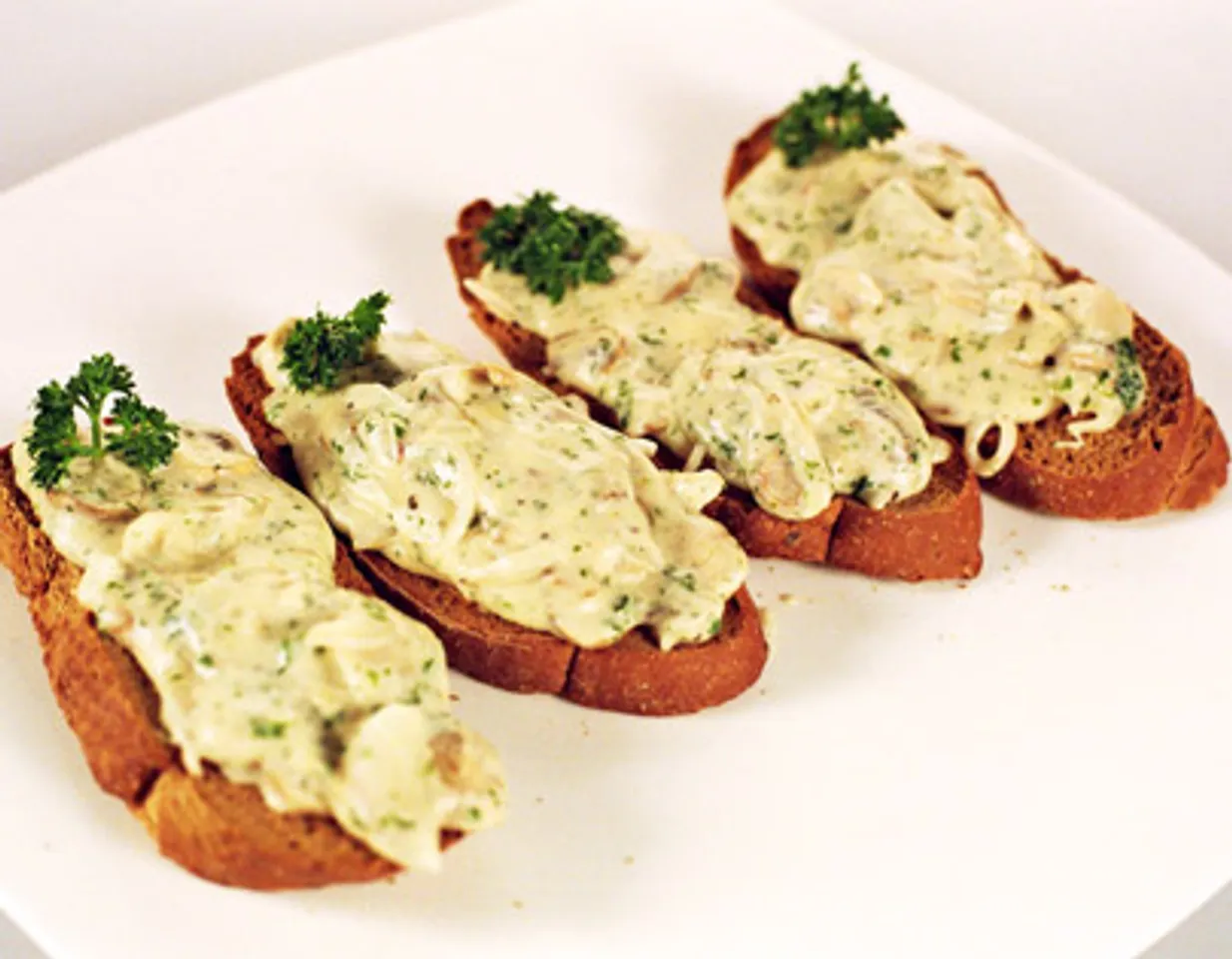 Parsley Garlic And Mushrooms On Toast