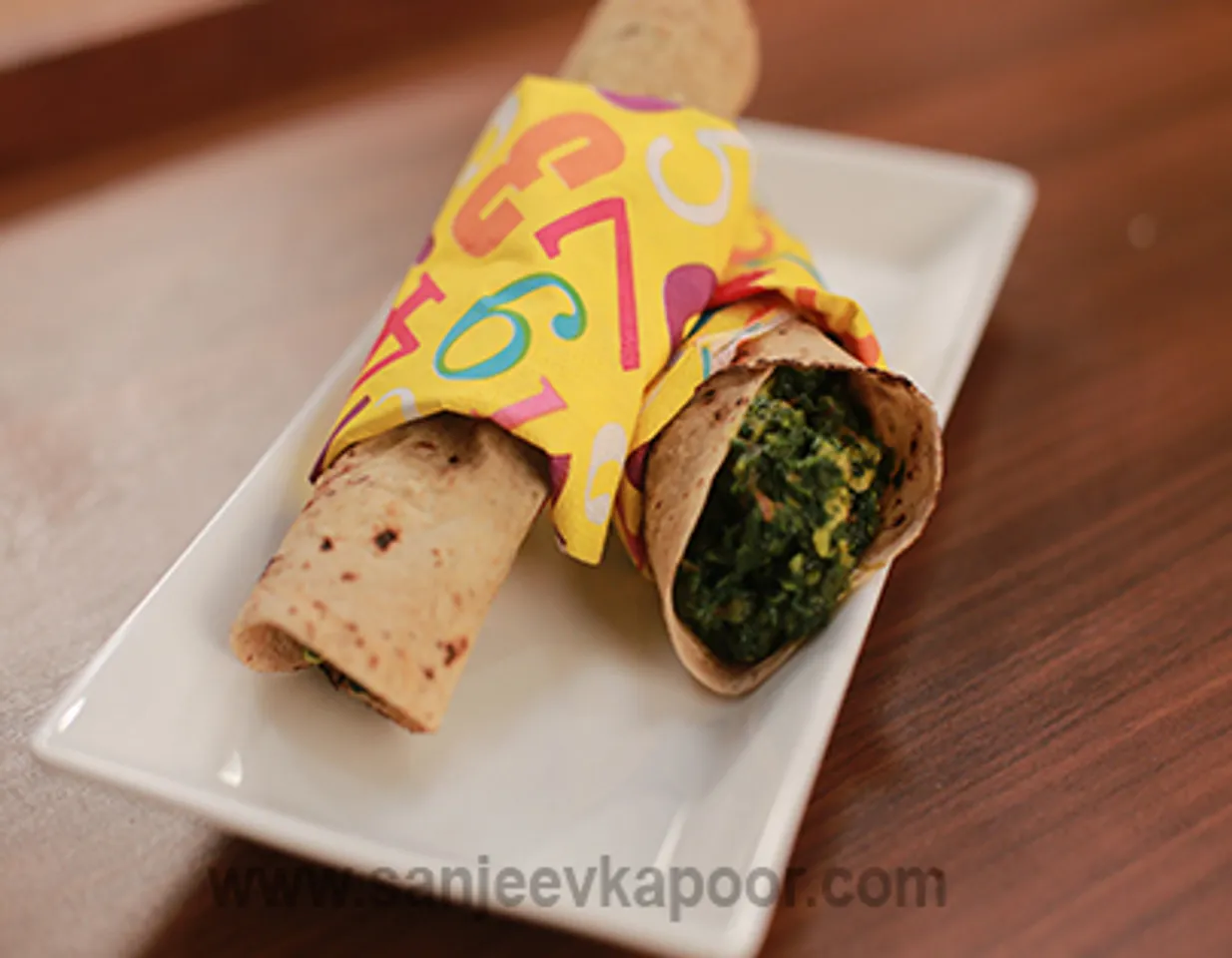 Palak Butter Chicken Wraps