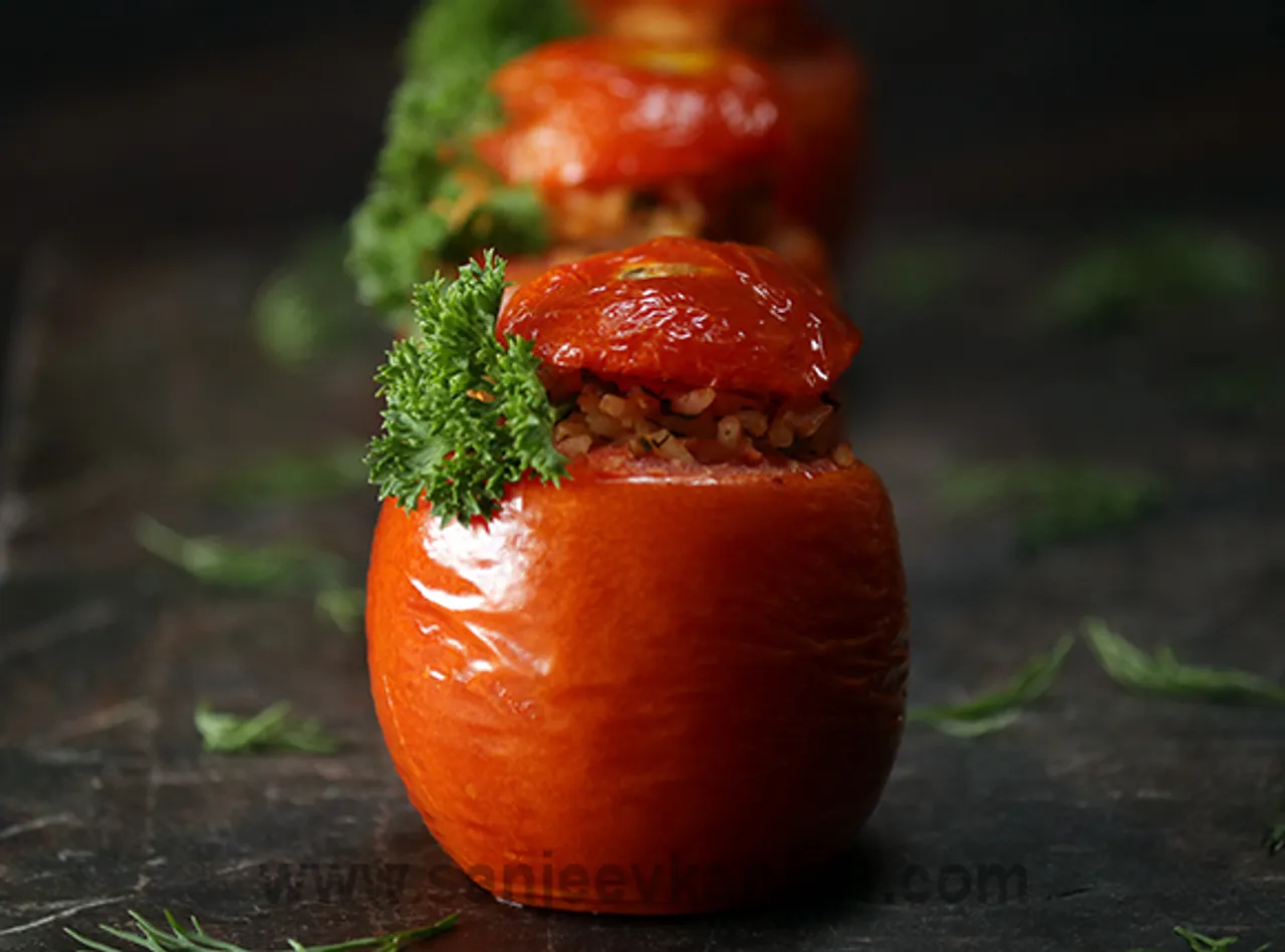 Feta Rice Stuffed Tomatoes