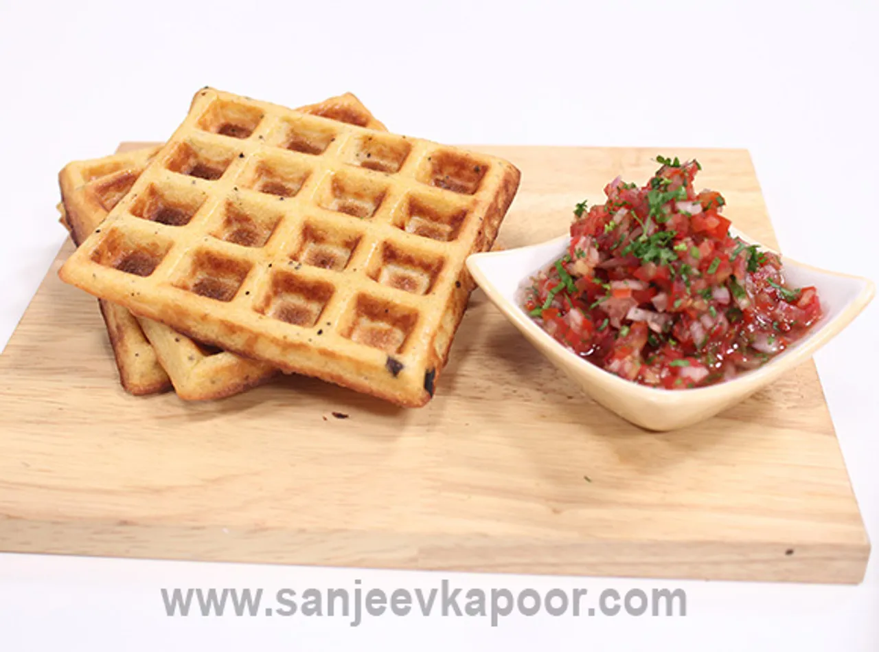 Corn Waffles with Salsa