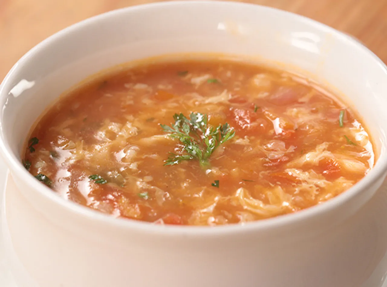 Tomato Egg Drop Soup - SK Khazana