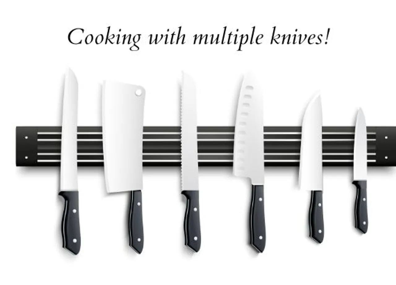 Cooking with multiple knives