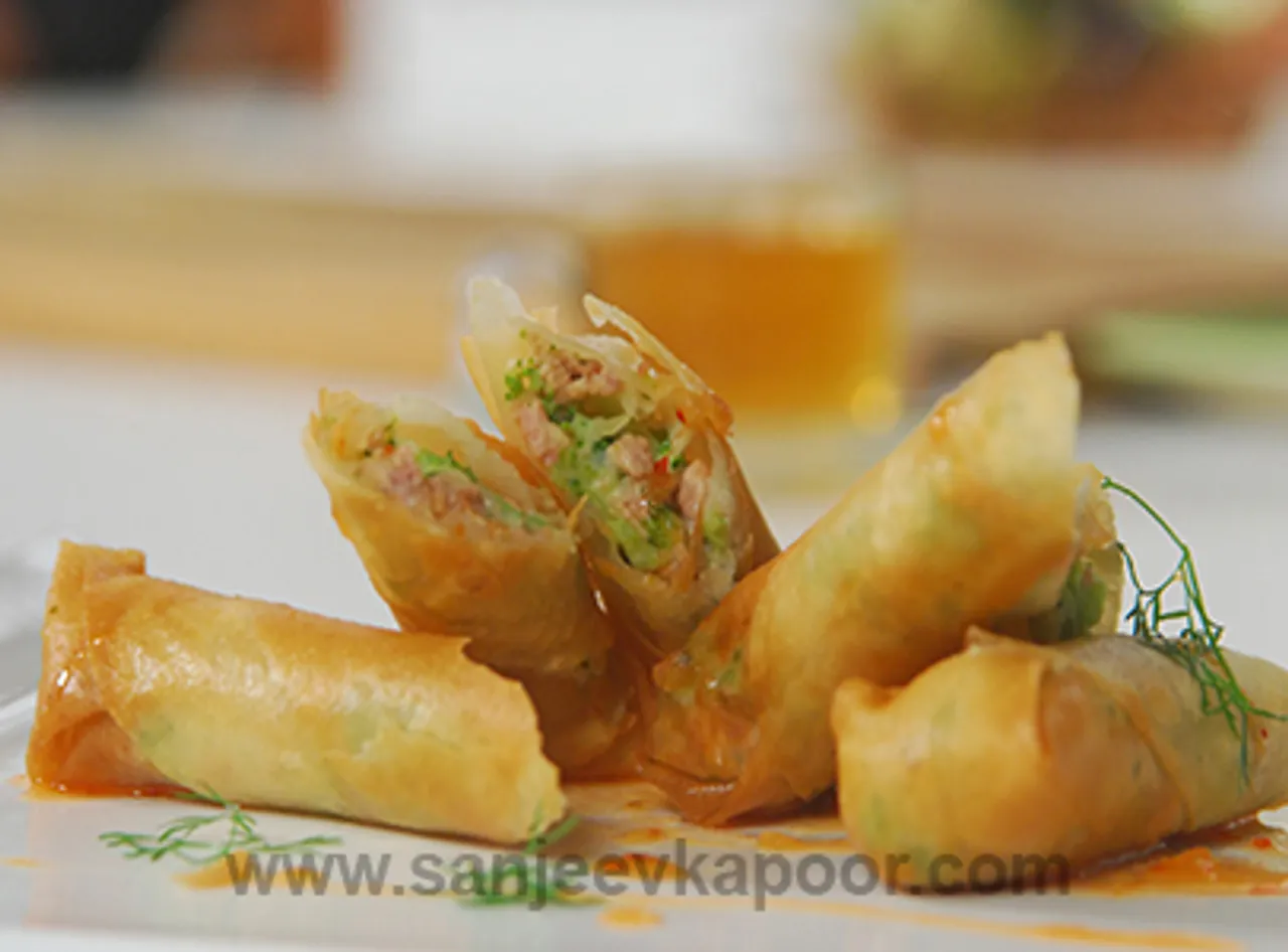 Broccoli Chicken Spring Rolls