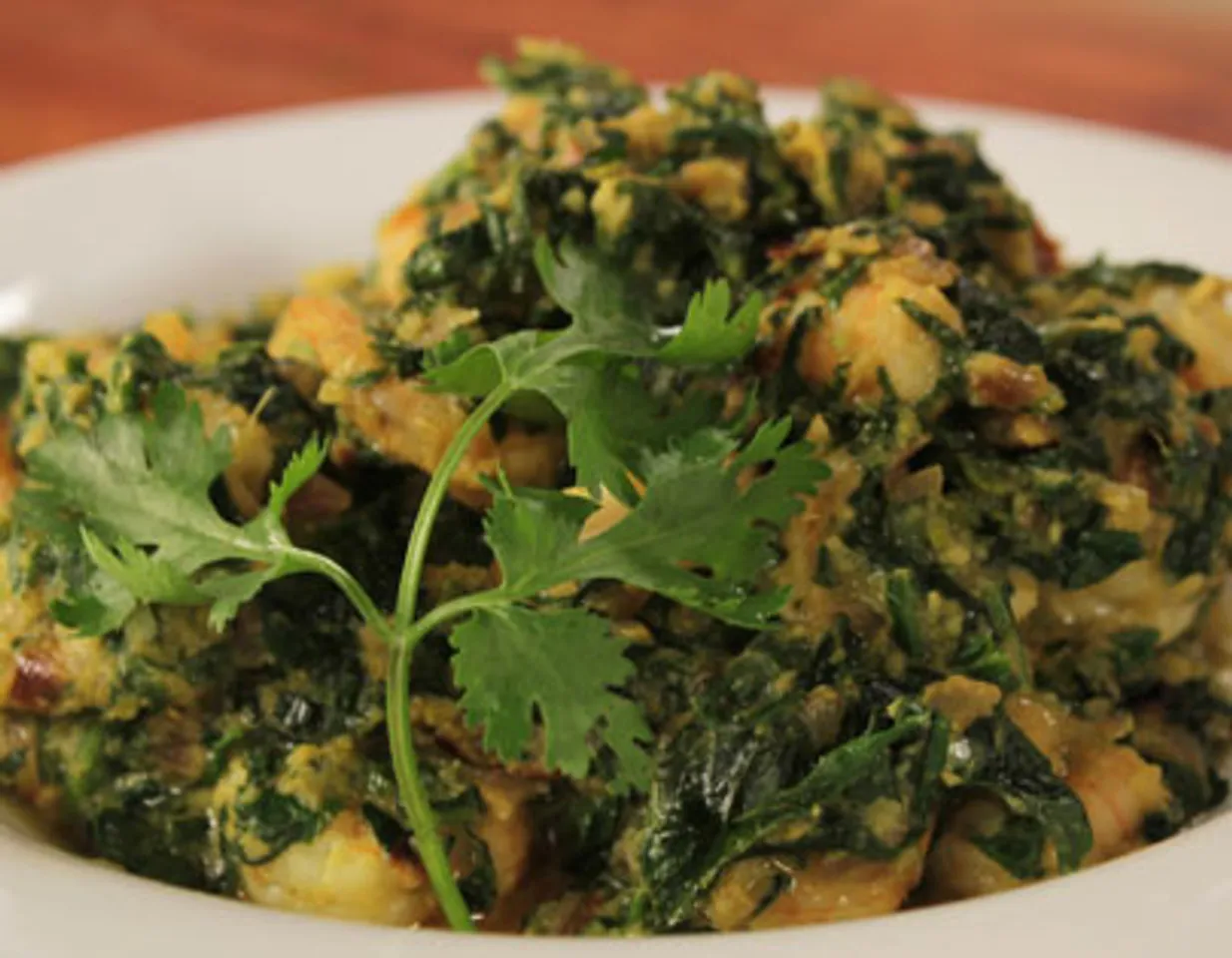 Palak Methi Prawns