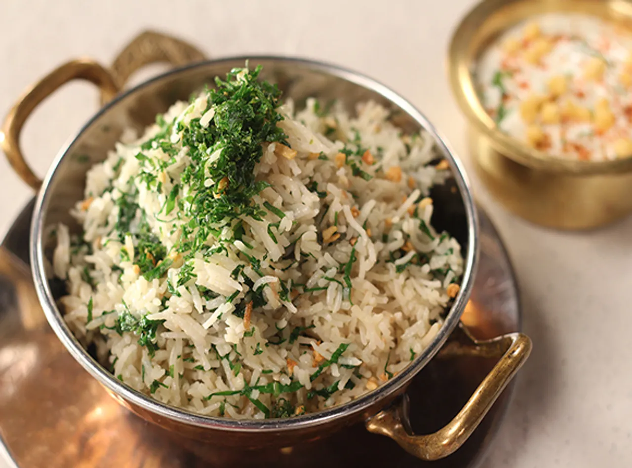 Lasooni Palak Pulao- Sk Khazana