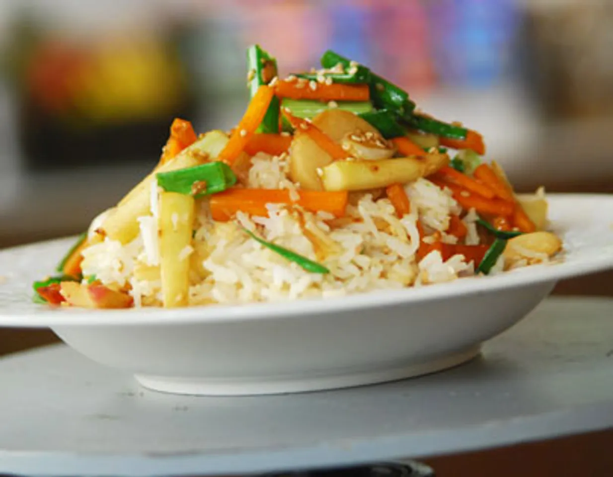 Rice With Sesame Fried Vegetables