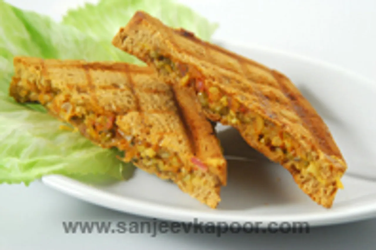 Moong Toast With Cheese Slice