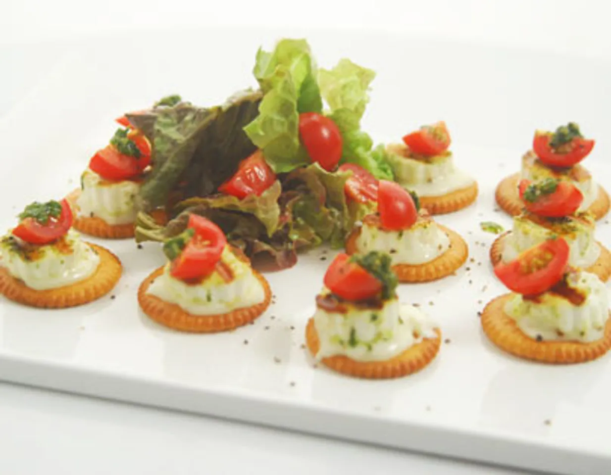 Savoury Biscuit and Paneer Canapes
