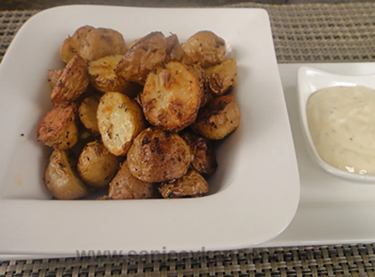 Baked Baby Potatoes with Lime Mayonnaise