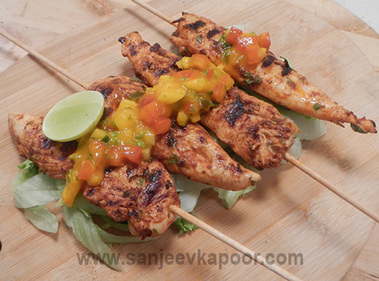 Chipotle Chicken Tenders with Pineapple and Mango 