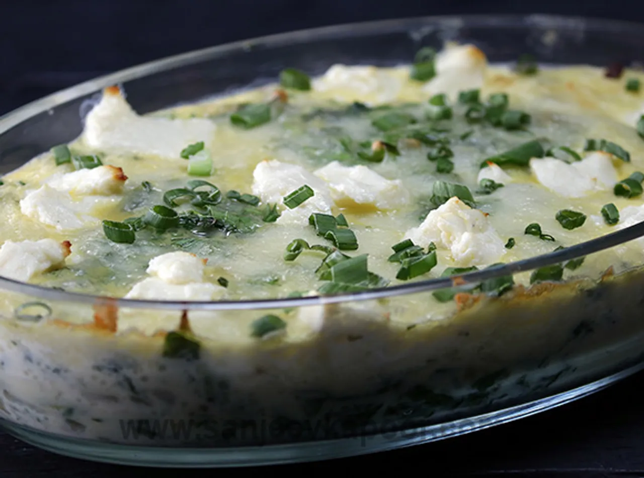 Spinach and Feta Clafouti