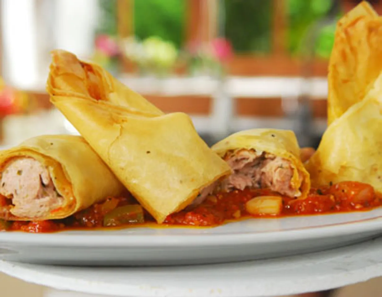 Sausage Rolls with Homemade Chunky Barbecue Sauce