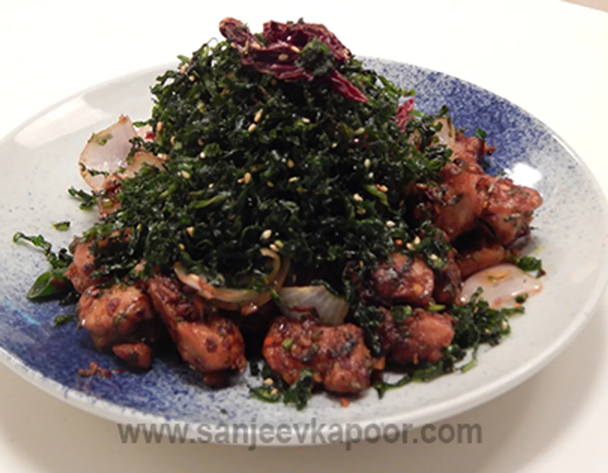 Crackling Spinach Chicken