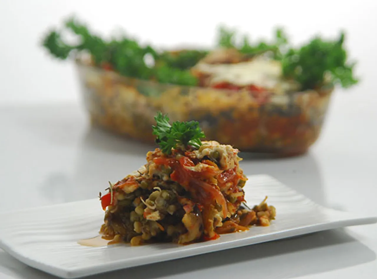 Green Moong Moussaka-Cook Smart