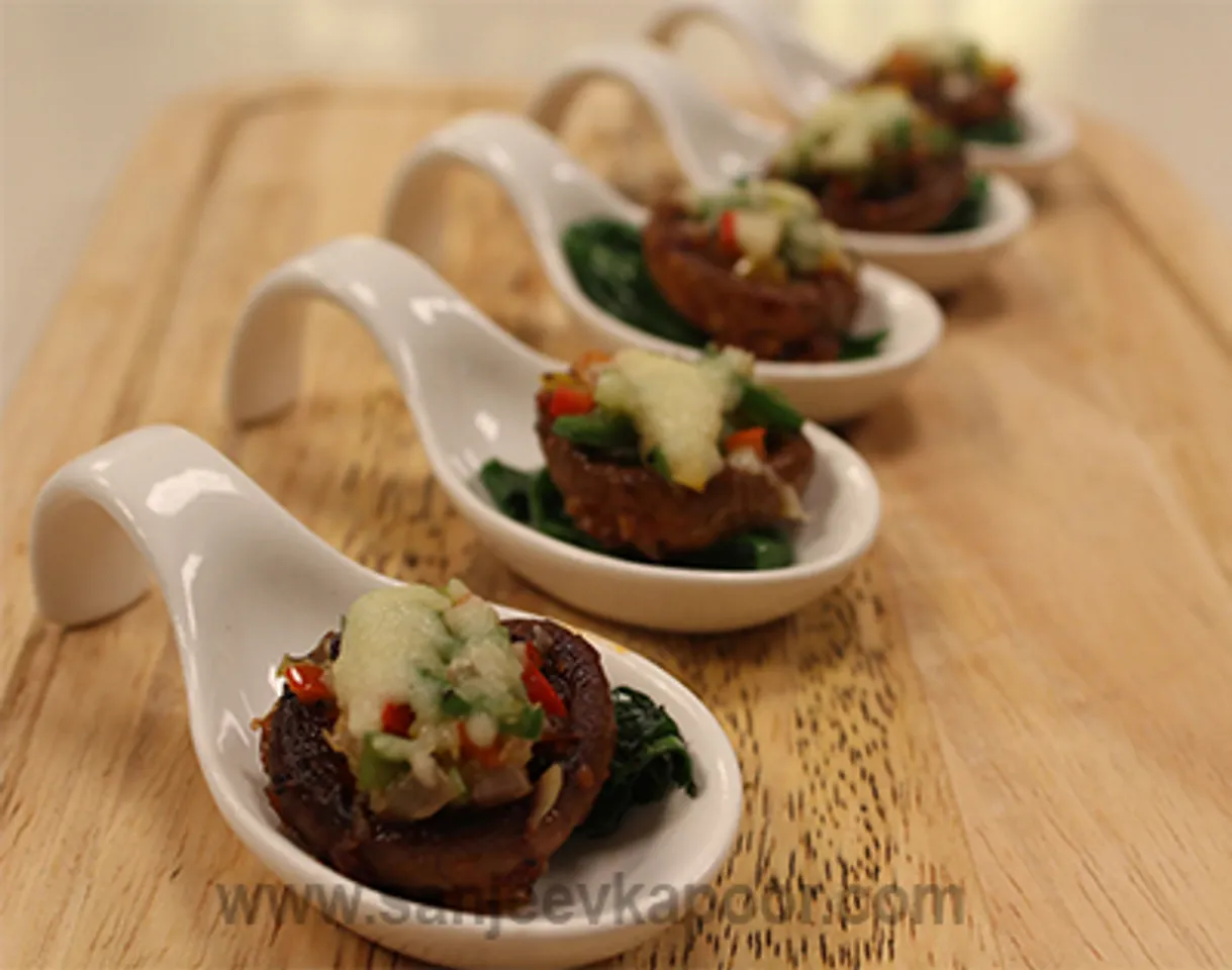 Jalapeno and Pimento Stuffed Mushrooms