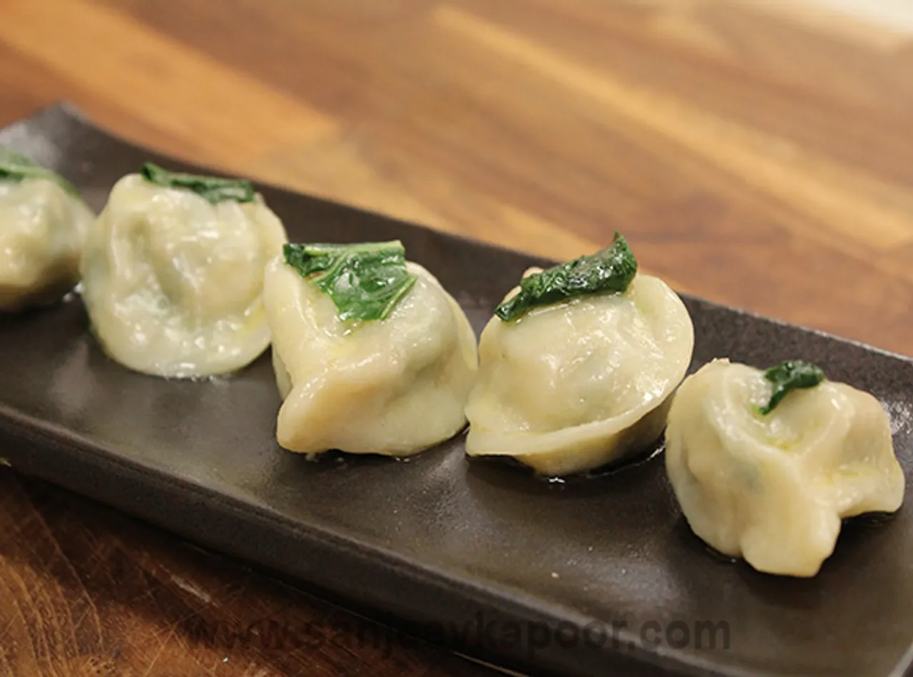 Spinach and Corn Tortellini in Basil Butter Sauce
