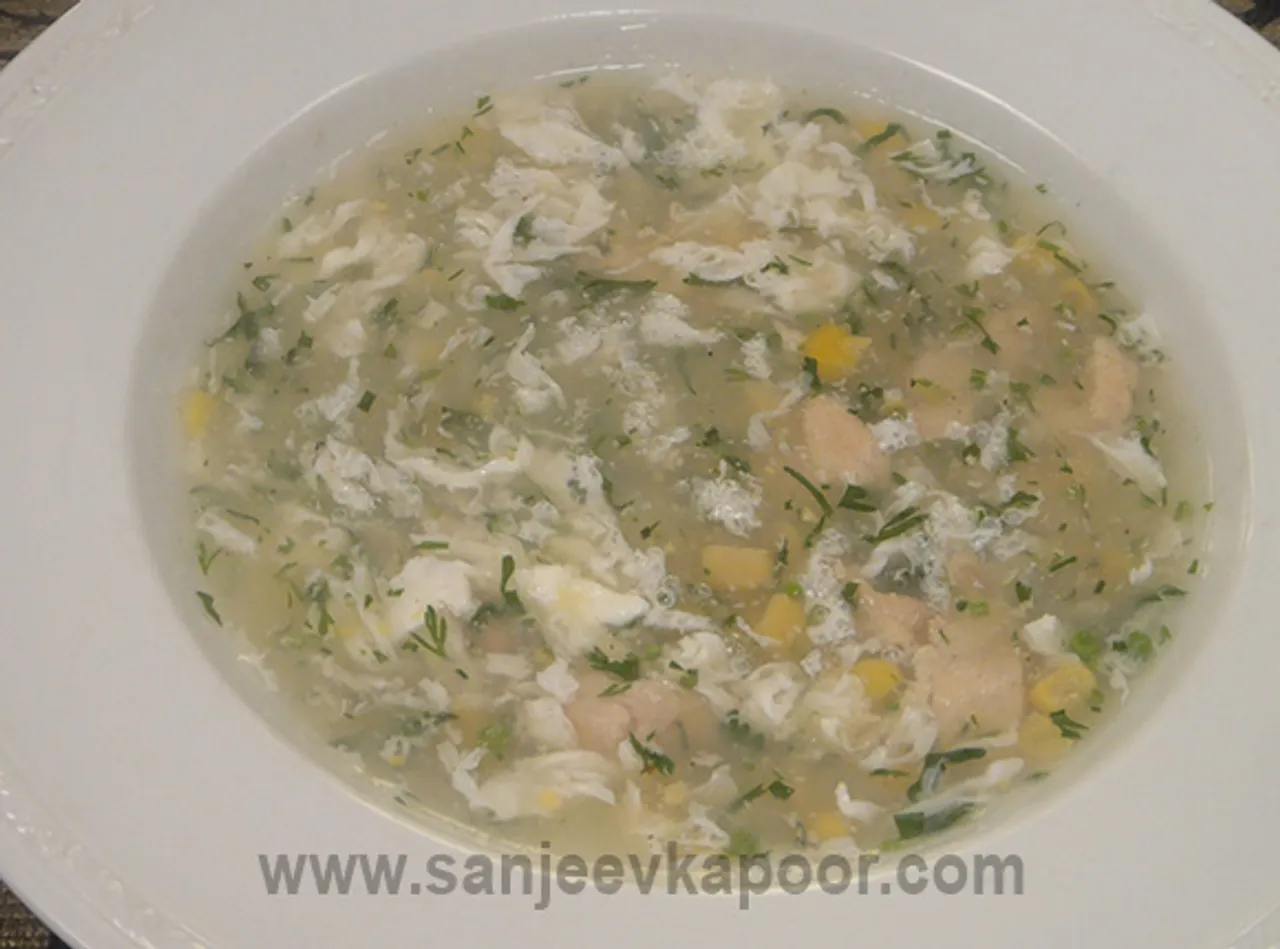 Chicken Coriander and Corn Soup