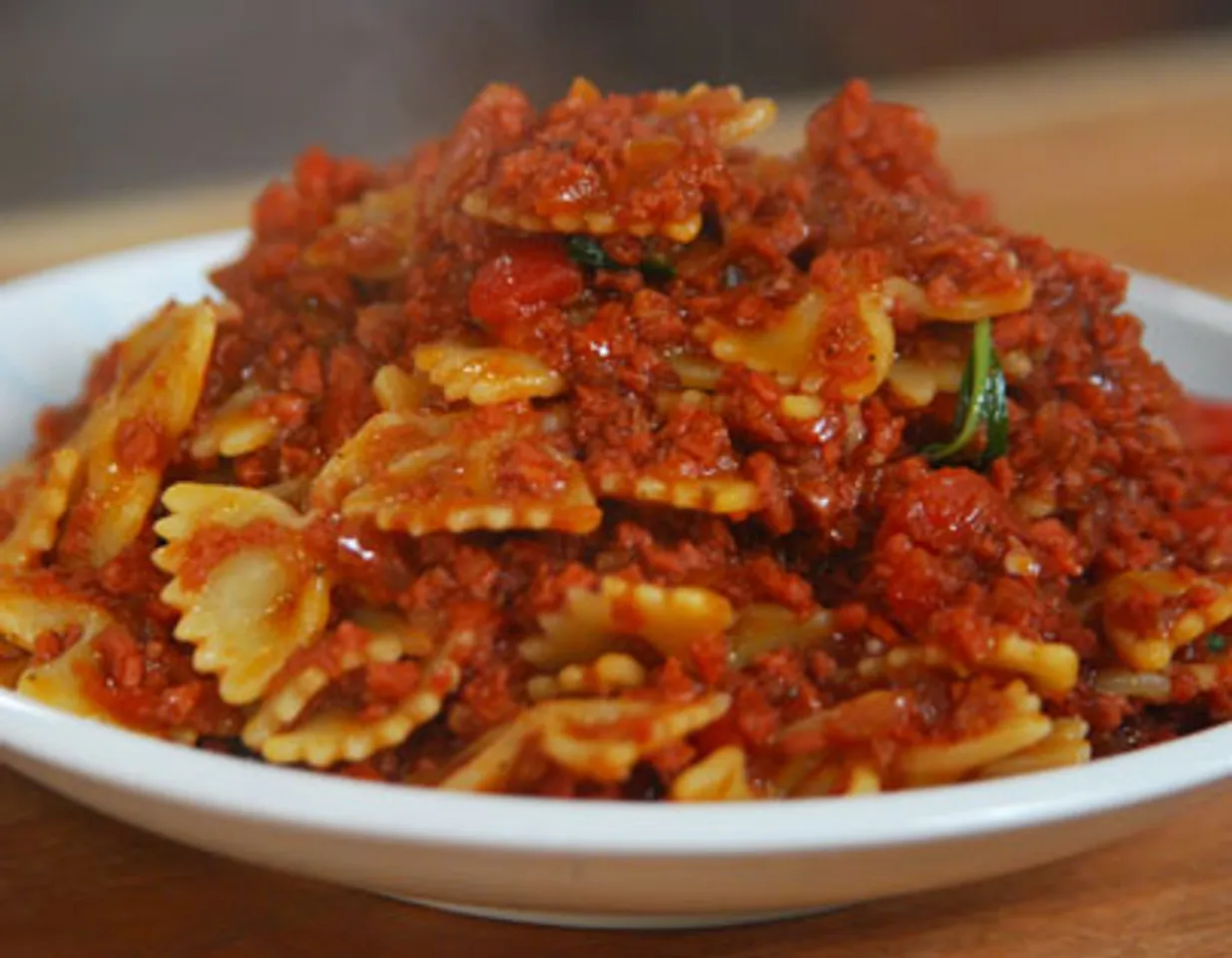 Pasta with Meat Sausages