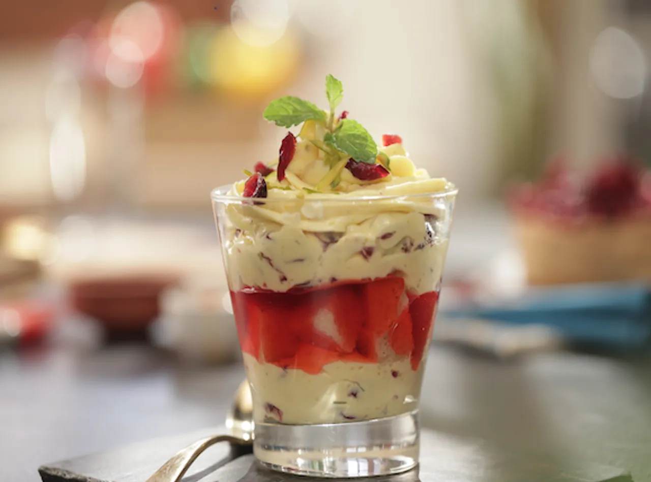 Cranberry Shrikhand Trifle 