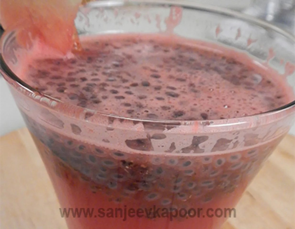 Watermelon Cooler with Basil Seeds