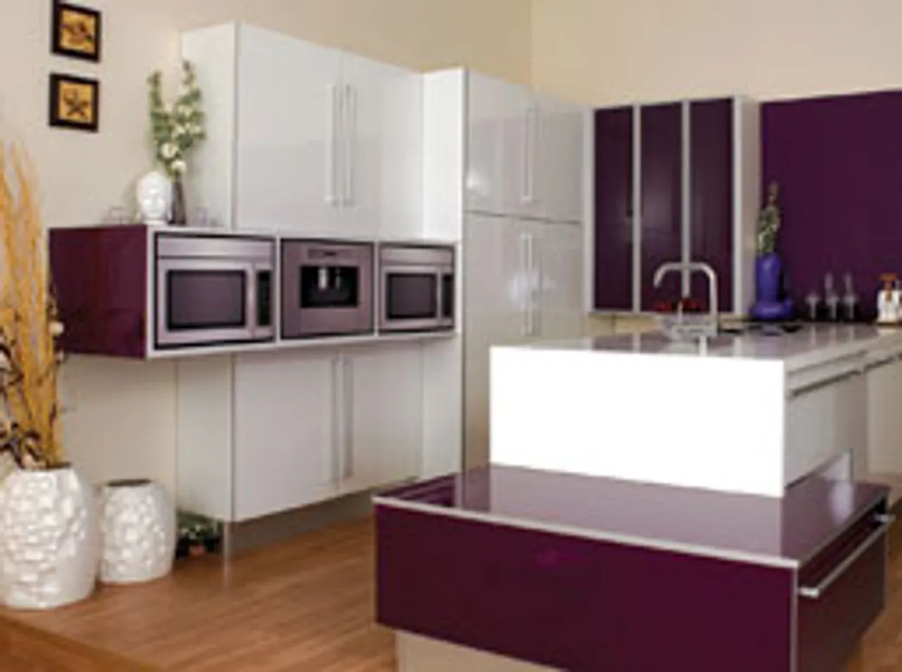 Get over the white kitchen walls add some colour
