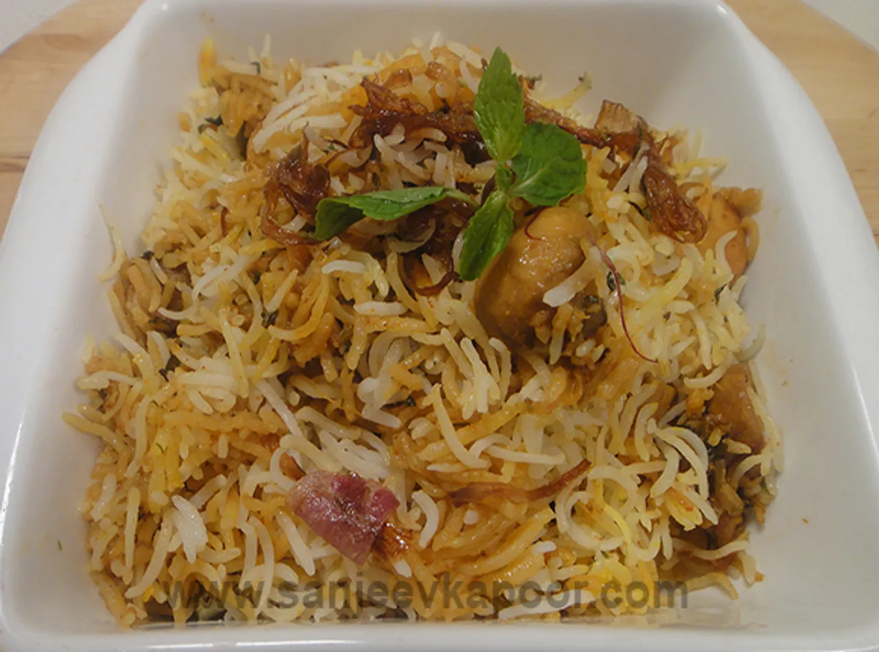 Mushroom and Babycorn Biryani