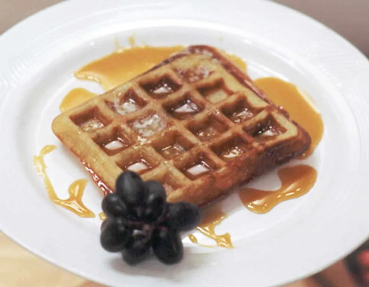 Nutty Waffles With Orange Caramel Sauce