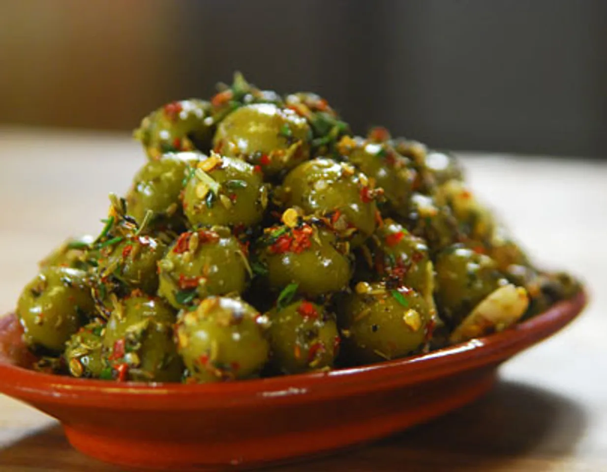 Spicy Green Olives