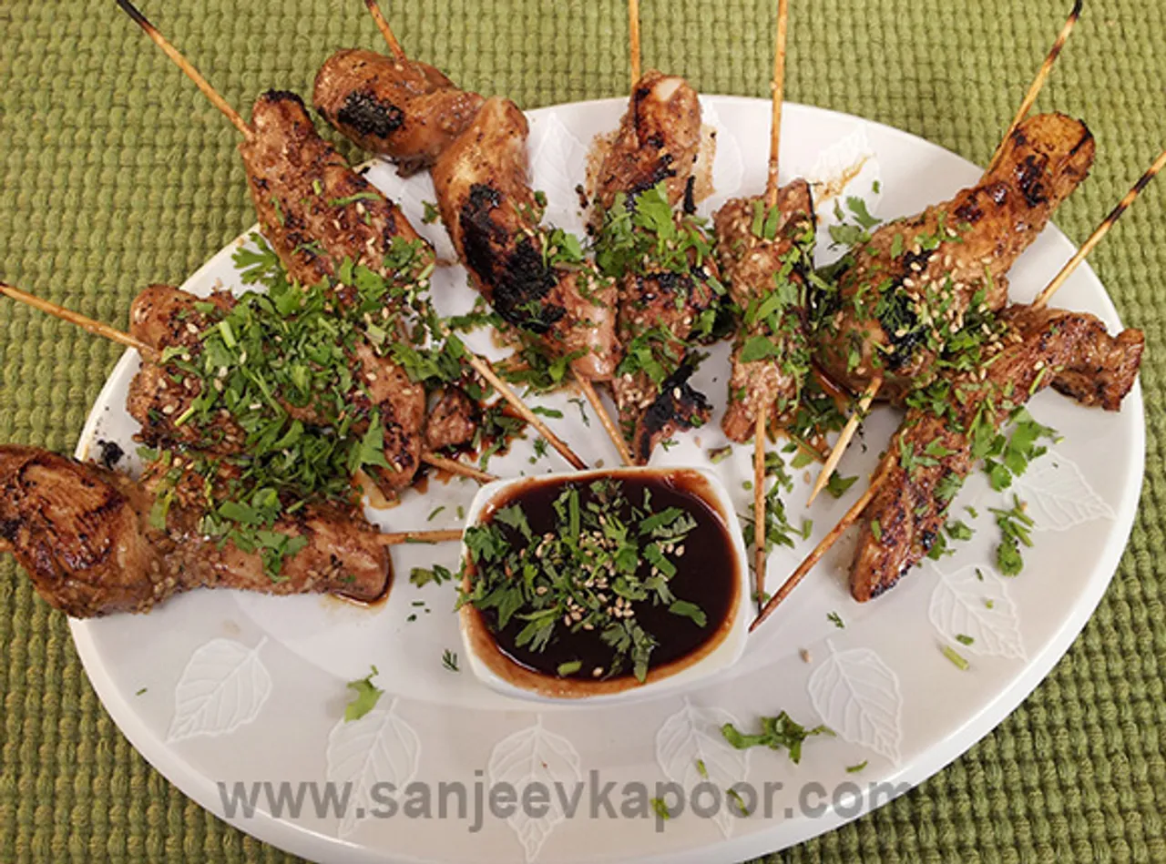 5 Spice Chicken Skewers with Chilli Soy Sauce