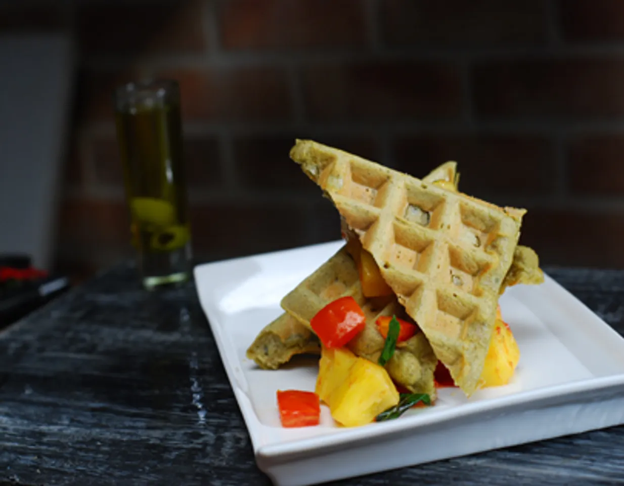 Green Moong Waffles