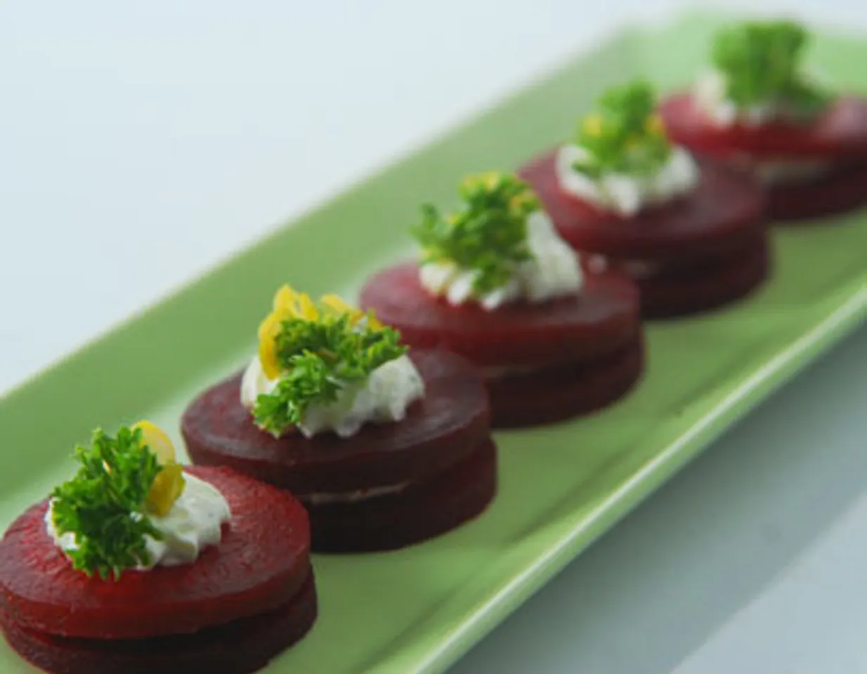 Beetroot And Yogurt Cheese Piles