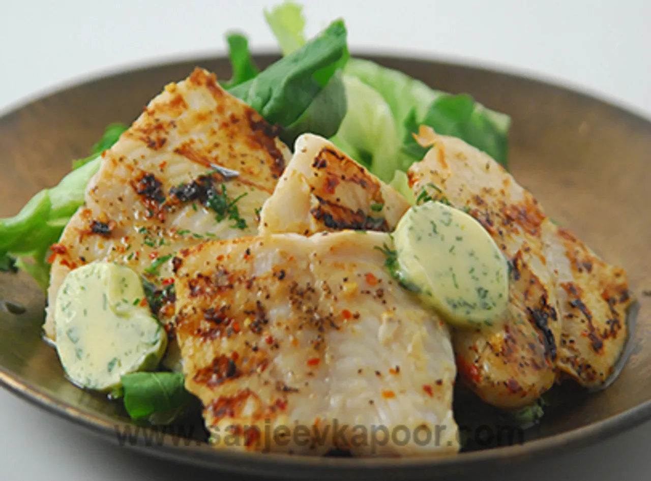 Grilled Fish with Coriander Butter