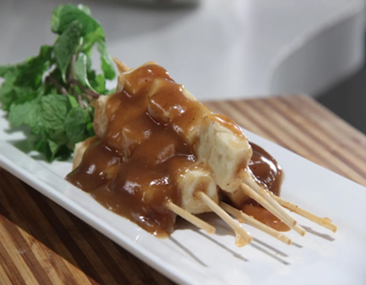 Grilled Paneer with Butter Caramel Sauce