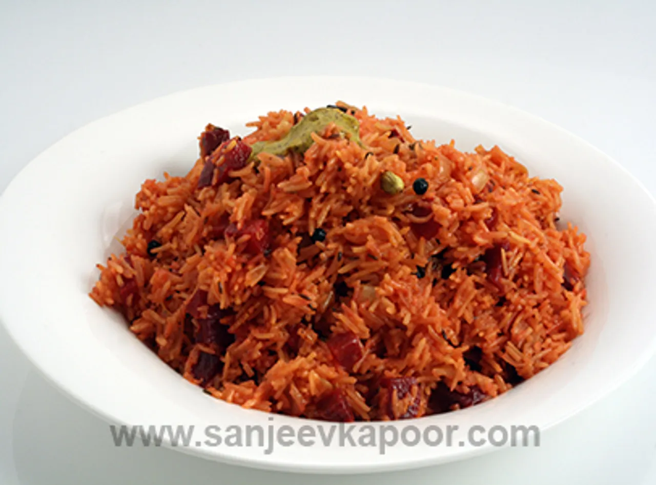 Beetroot And Mustard Pulao