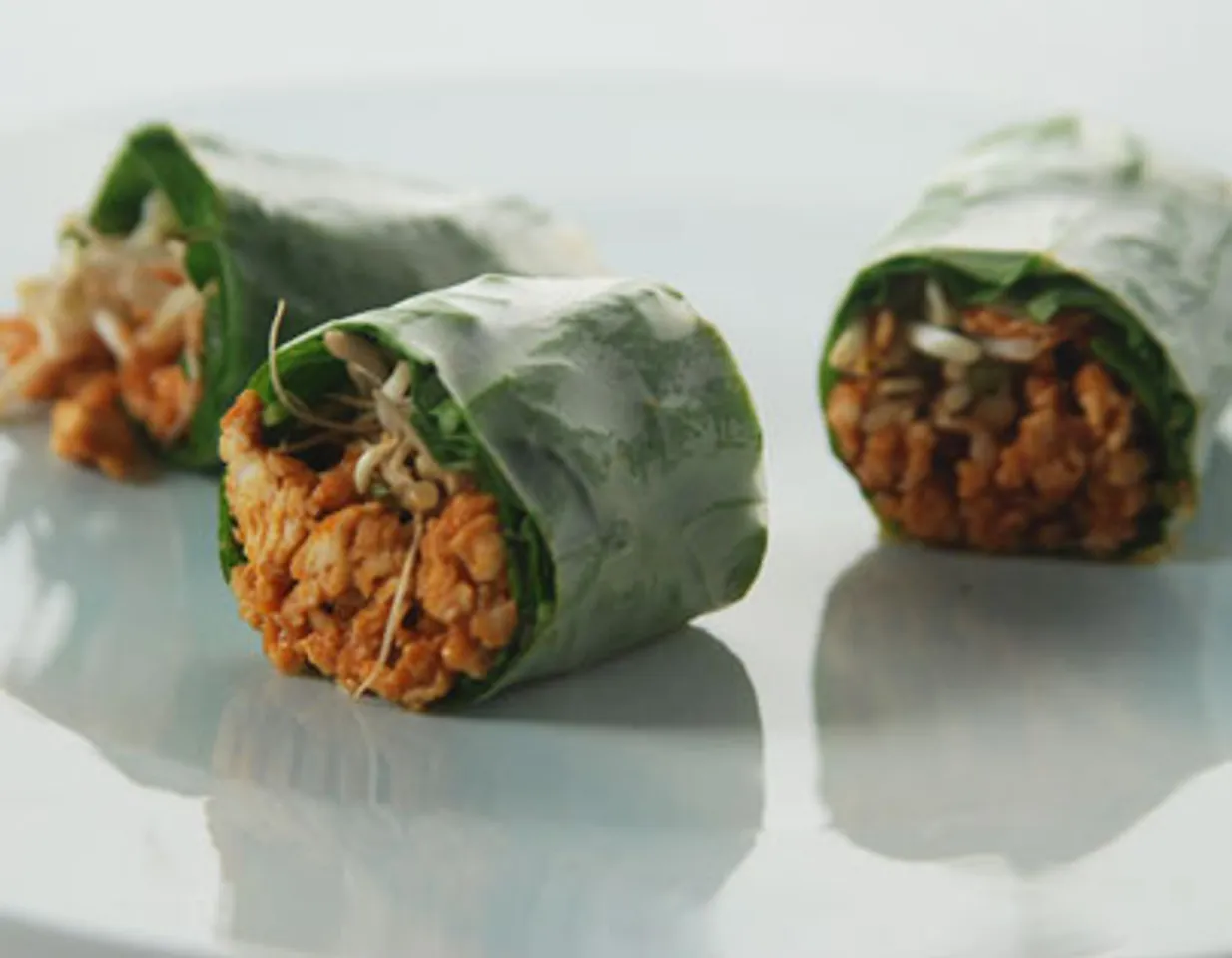 Quick Rice Paper Rolls With Spinach