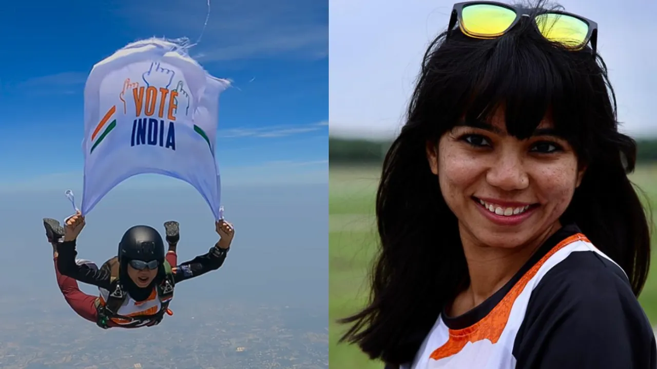 Meet Shweta Parmar, Skydiver Soars High To Spread Voting Awareness