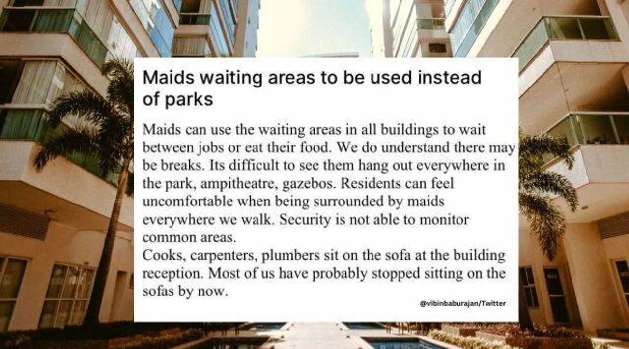 Bengaluru Society Asks Maids To Not Use Common Area: Twitter Erupts