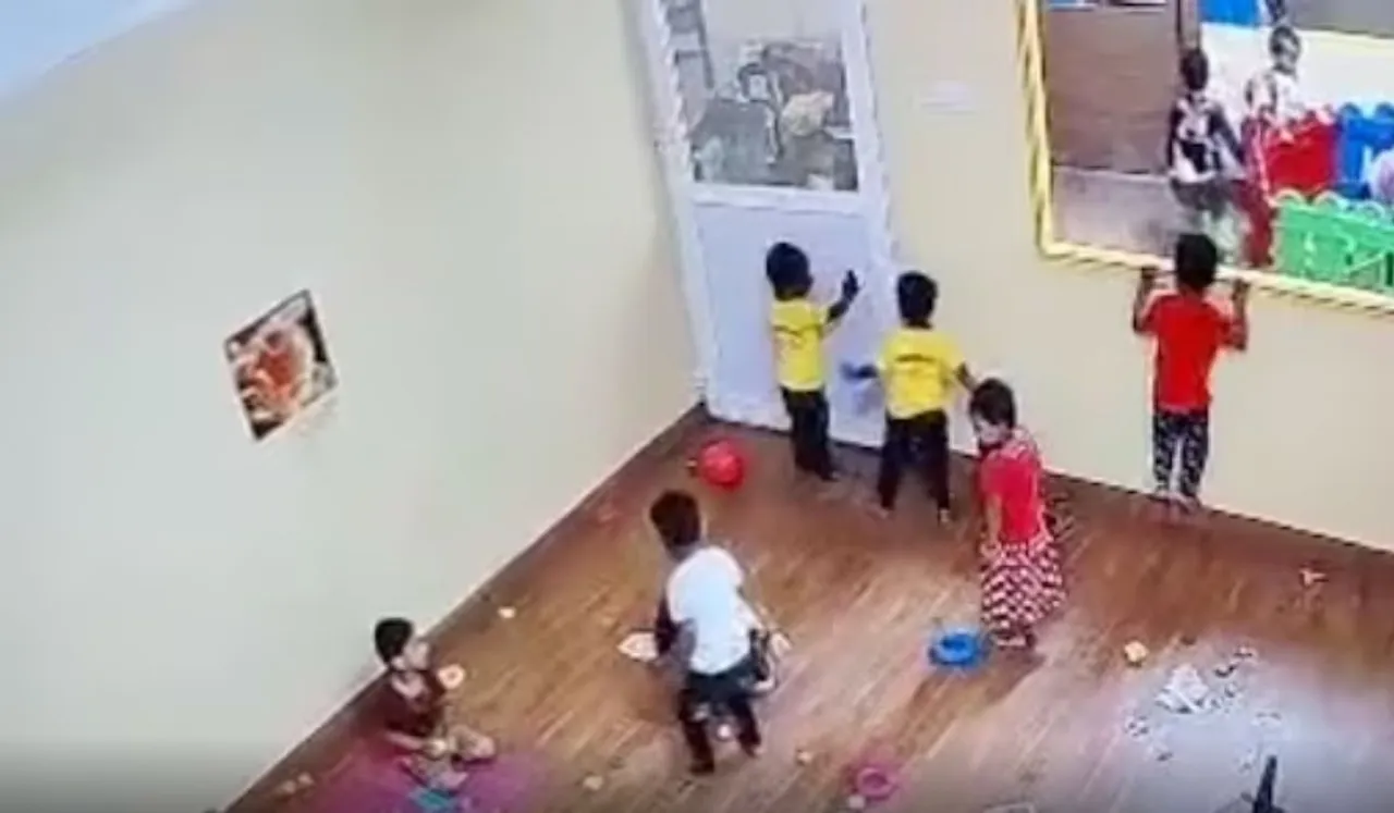 Kid Beating Another At Preschool