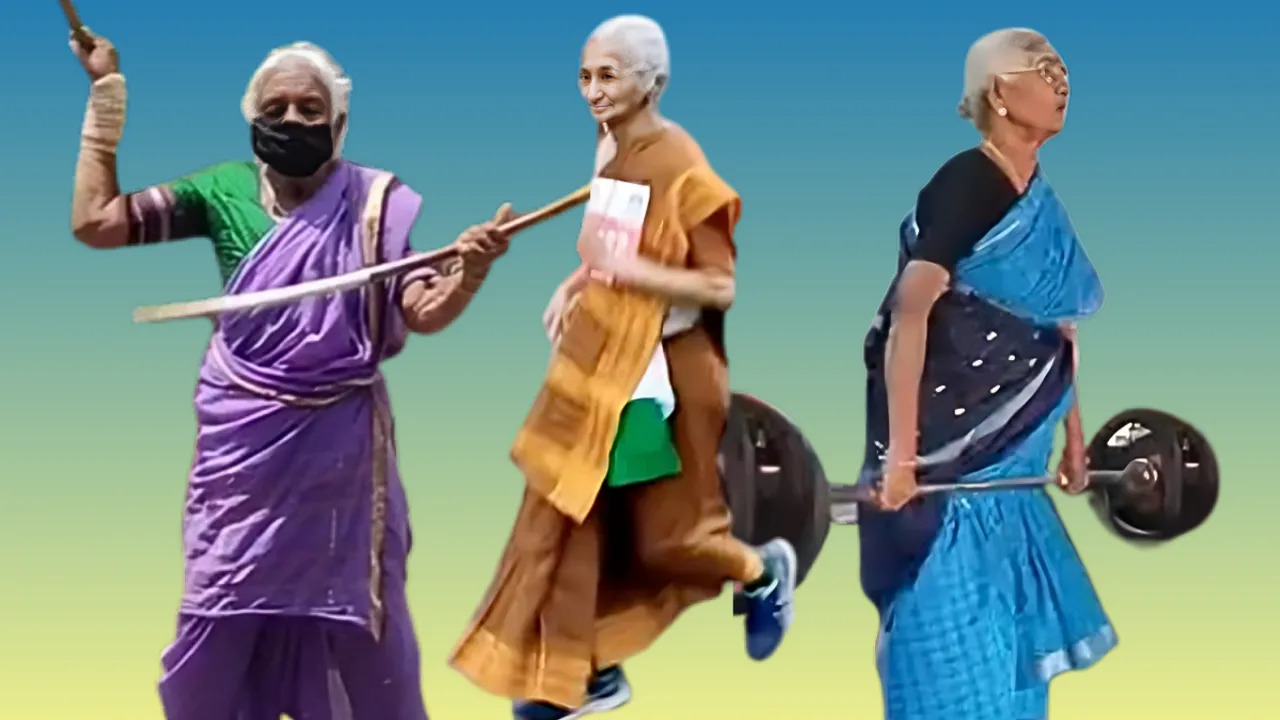 older women in sarees