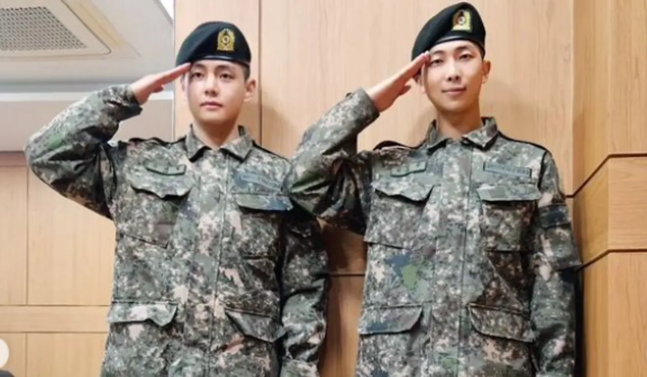 BTS Icons RM & V Shine As Elite Trainees At Military Graduation