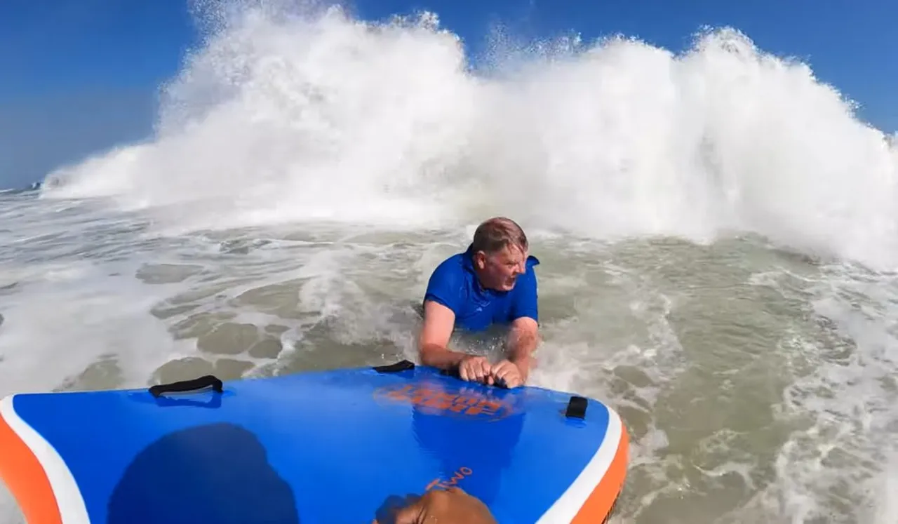 Caught On Cam: US Marine Veteran Saves Swimmer From Rip Current
