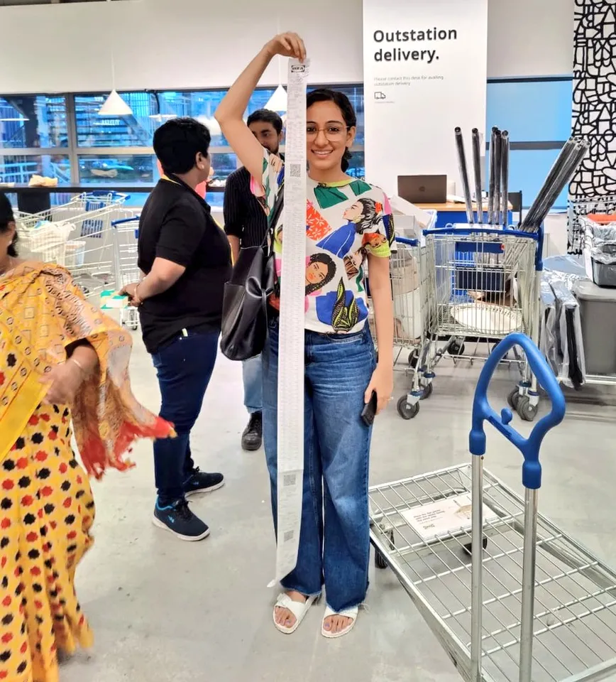 Went For A Lamp, Woman Reveals Shopping Receipt Taller Than Herself
