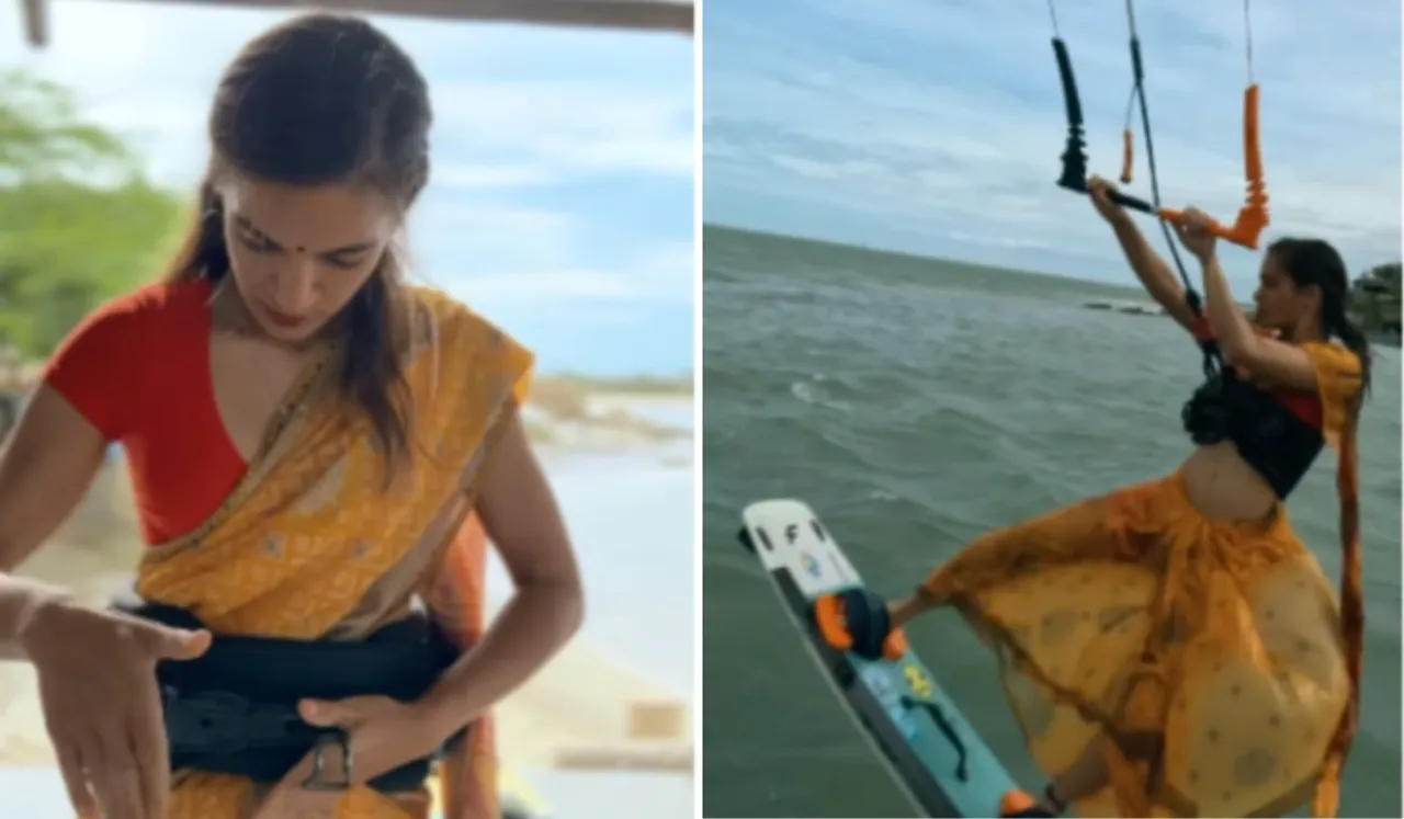 Vanakkam India: Watch This Woman Kiteboard Wearing A Saree