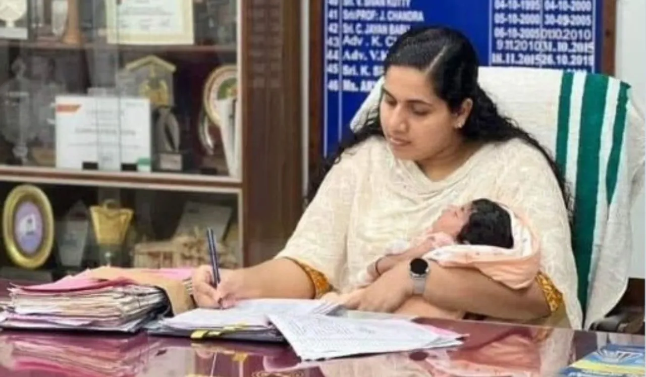 Kerala Mayor Resumes Office With Newborn