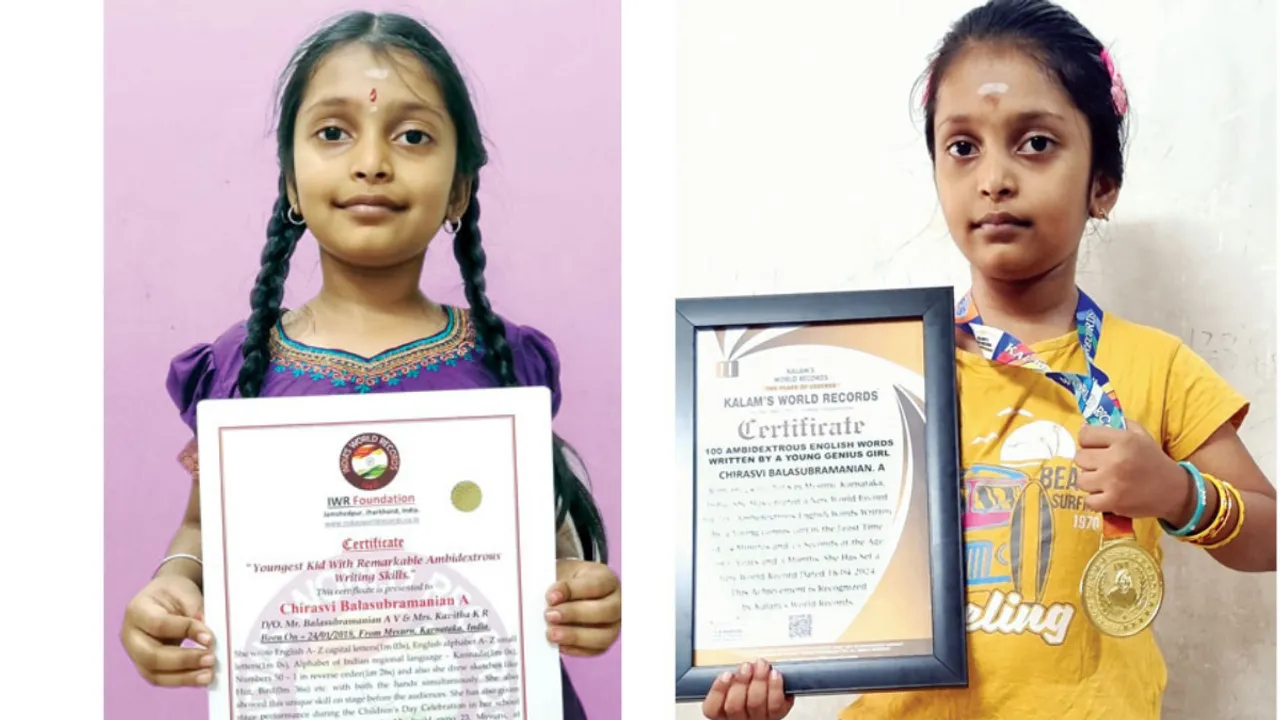Meet Chirasvi Balasubramanian, India's Youngest Ambidextrous Prodigy