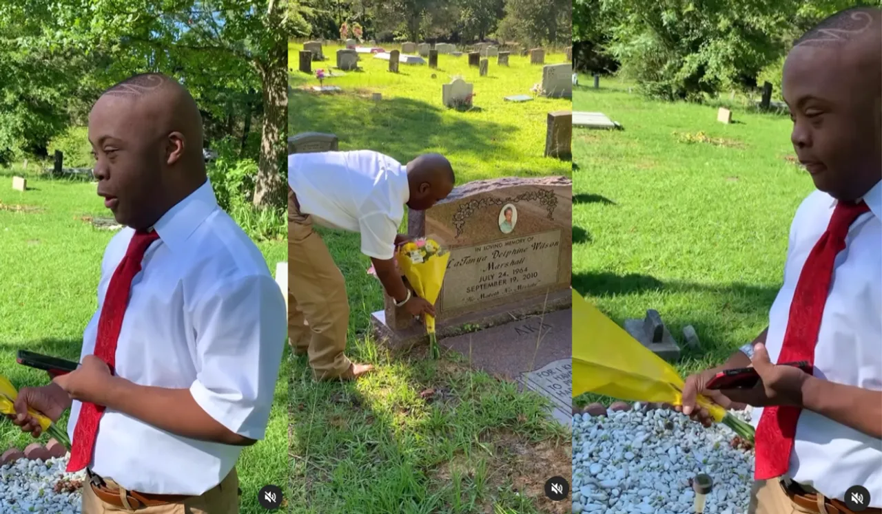 Watch: Teen With Down Syndrome Visits Mom's Grave To Tell Her This